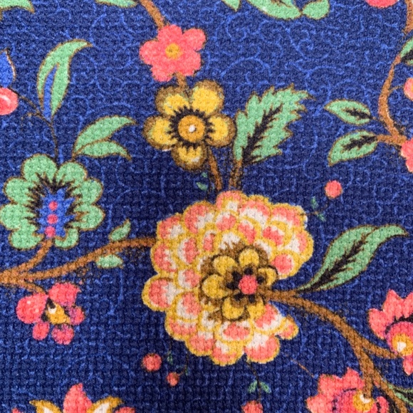 Sundance Blue Thermal Long Sleeve Top Women PETITE Large Floral Bird Print Boho - Picture 5 of 14